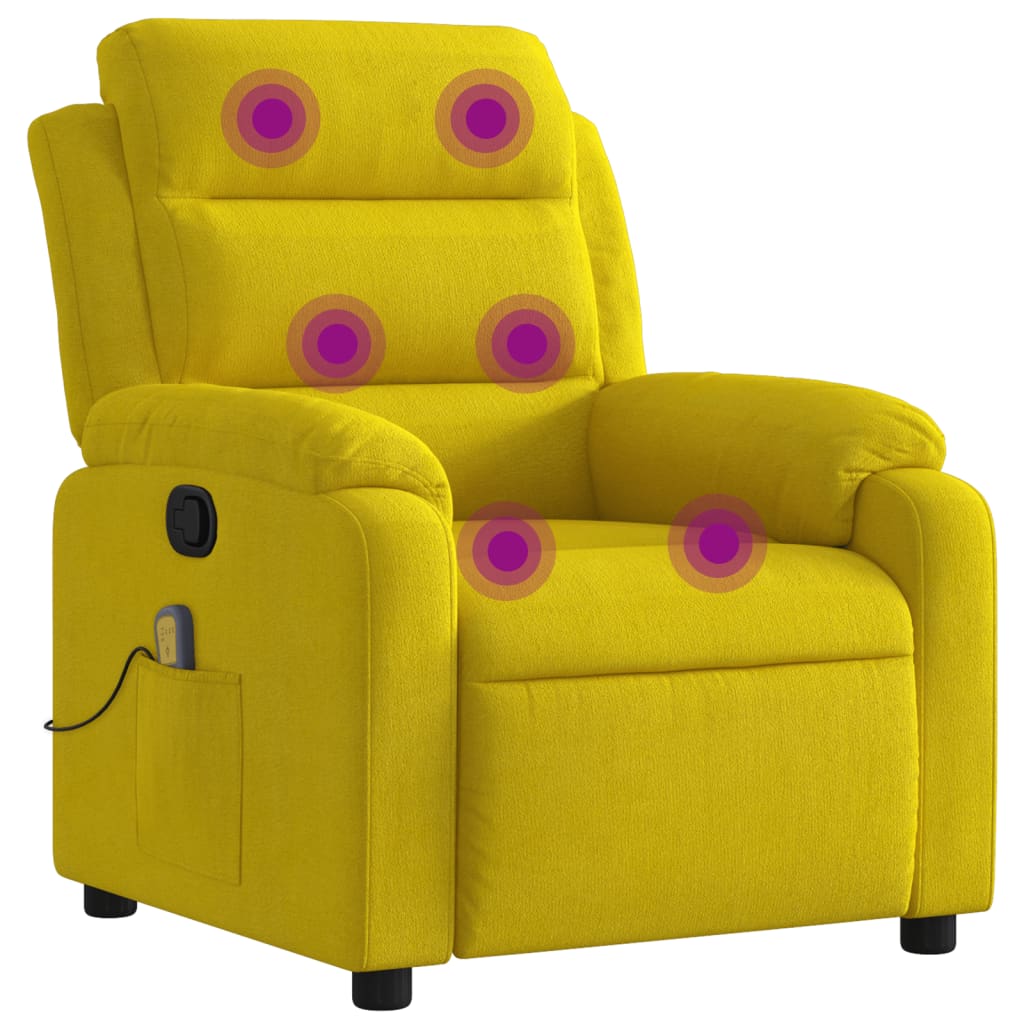 Fauteuil – Relaxstoel – Loungechair – Oorfauteuil – Zetel – Handmatig Verstelbaar – Zachte Stof Geel