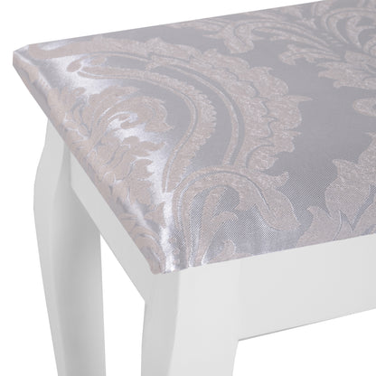Kaptafel – Make-uptafel – Sieradentafel – Make-upmeubel – Kaptafelset Wit – 5 Ruime Laden – Massief Dennenhouten Poten