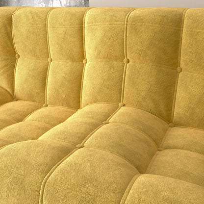 Zitzak – Beanbag – Loungestoel – Poef – Floor Sofa – Gele Flanellen Bekleding – Antislip Onderkant – Comfortabel & Makkelijk Schoon Te Maken
