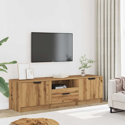 TV Cabinet Artisan Oak 140x35x40 cm Engineered Wood TV Stand Entertainment Center with Storage, Media Television Table for Living Room Bedroom