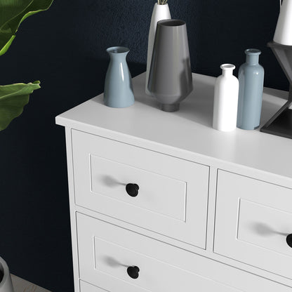 Ladekast – Opbergkast – Commode – Kast – Ladenkast – Wit – 5 Ruime Laden – Compact Formaat 74x40x91 cm
