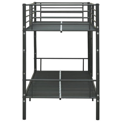 Stapelbed – Hoogslaper – Kinderbed – Twijfelaar – Bunkbed – Zwart Metalen Frame – 90x200 cm – Stevig & Ruimtebesparend