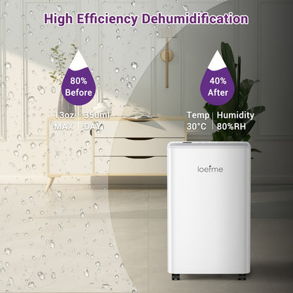 Luchtontvochtiger – Vochtvreter – Dehumidifier – Vochtopnemer – Wasdroger – 12L per dag – Digitaal Display – 24-uurs Timer – Continue Afvoer – Wit
