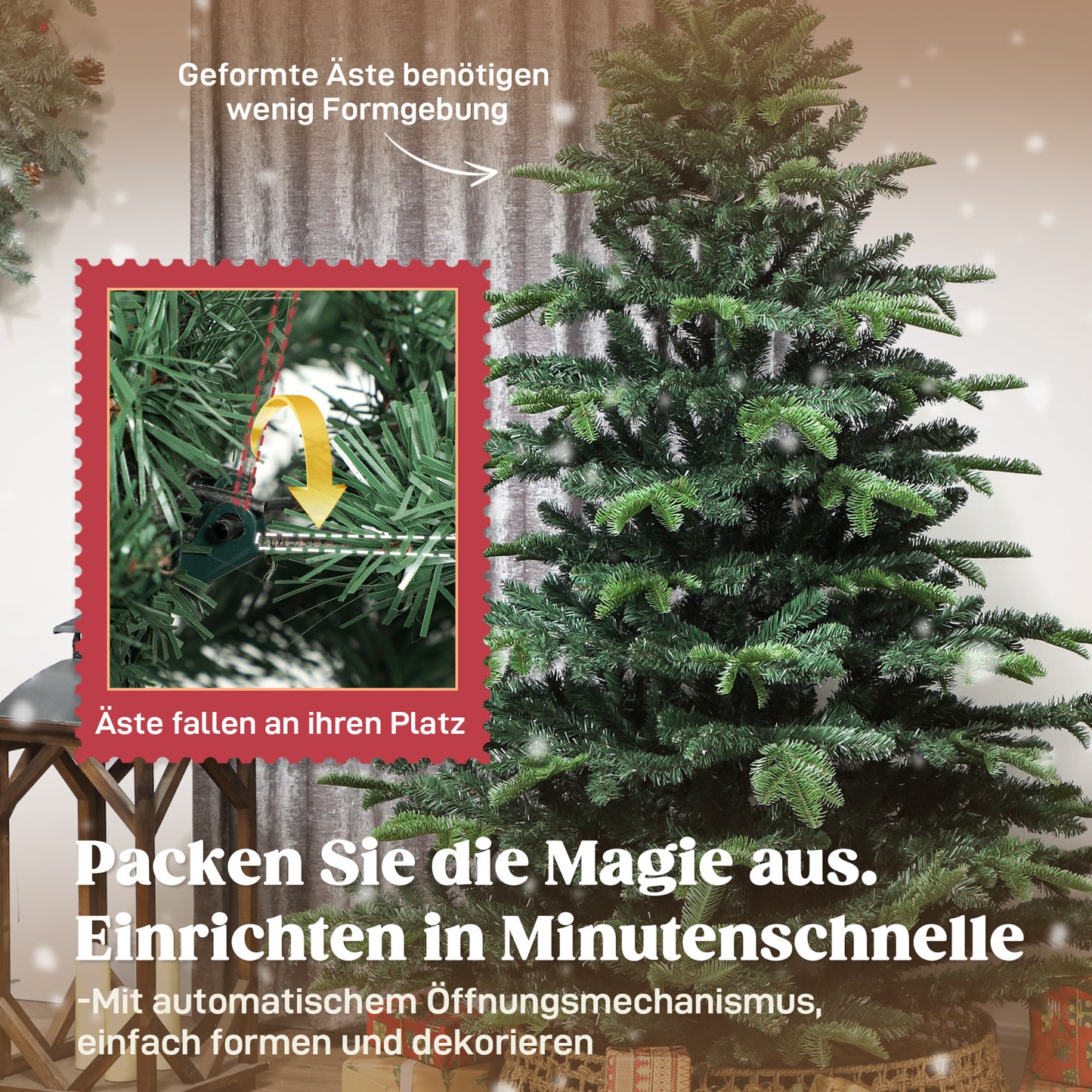 Kunstkerstboom – Nepkerstboom – Kerstboom Kunst – Kunstige Kerstboom – Valse Kerstboom – 180 cm Hoog – Brandvertragend PVC En Metaal