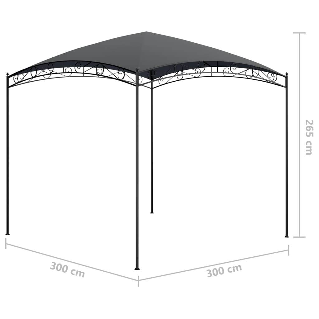 Tuinpaviljoen – Partytent – Pergola – Tuintent – Prieel – Stalen Frame – Water- en UV-bestendig Dak – 3x3 m Antraciet