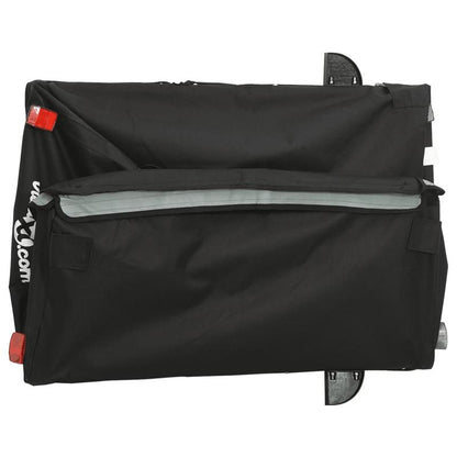 Grey-Black Iron Trailer 45 Kg for Bikes: Reinforced Iron Frame, Guaranteed Stability. Classic Shades Combining Style And Practicality, Quick Attachment for Instant Mounting. Foldable for Easy Storage, Transports Camping Equip