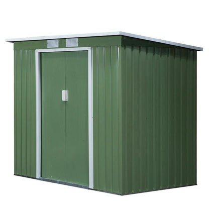 Tuinhuisje – Tuinschuur – Berging – Gereedschapshuis – Opberghuisje – Gegalvaniseerd Staal – Schuifdeur Met Ventilatieraampje – Compact 213x130x159 cm – Weerbestendig Met Schuin Dak