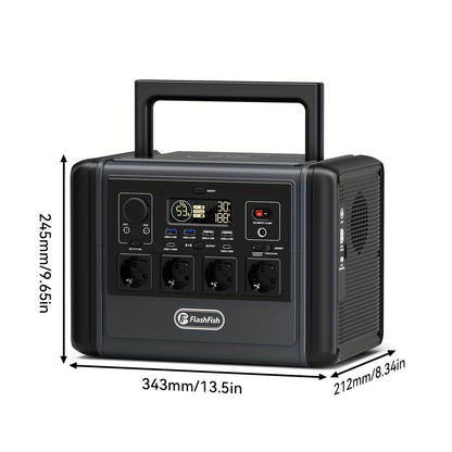 Draagbare Stroomgenerator – Powerstation – Noodstroomvoorziening – Accu Generator – Outdoor Generator – 768Wh Capaciteit – 1200W Vermogen – Draadloos Opladen – Zonne-energie Ondersteuning