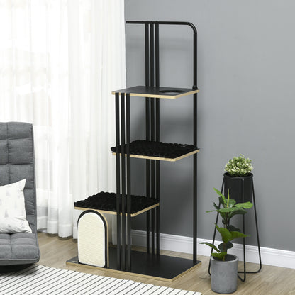 Krabpaal – Kattenboom – Kattenhuis – Kattenmeubel – Krabmeubel – 170 cm Hoog – Stabiele Stalen Constructie Met Sisal Krabvlak