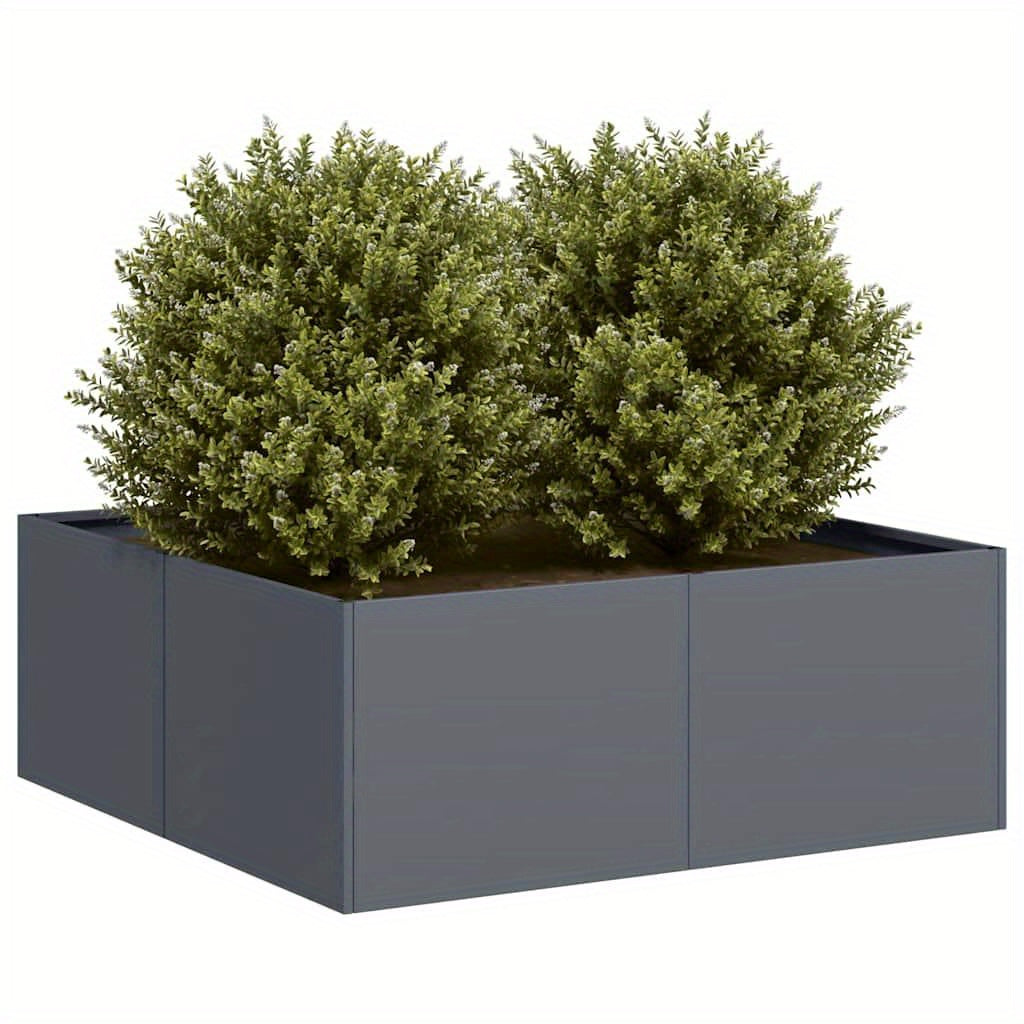 Plantenbak – Bloembak – Plantenpot – Bloempot – Bloembak Met Standaard – Anthraciet Staal – 80x80x30 cm – Duurzaam & Modern Design