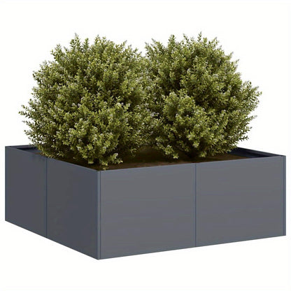 Plantenbak – Bloembak – Plantenpot – Bloempot – Bloembak Met Standaard – Anthraciet Staal – 80x80x30 cm – Duurzaam & Modern Design