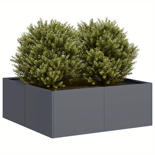 Plantenbak – Bloembak – Plantenpot – Bloempot – Bloembak Met Standaard – Anthraciet Staal – 80x80x30 cm – Duurzaam & Modern Design