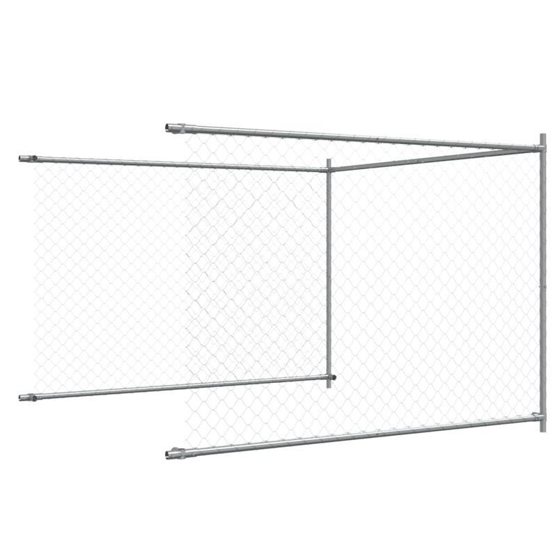 Hondenren – Hondenkooi – Hondenbench – Buitenkennel – Metalen Hondenren Grijs – Gegalvaniseerd Roestbestendig IJzer – 600x200x150 cm – Vooraf Gemonteerd