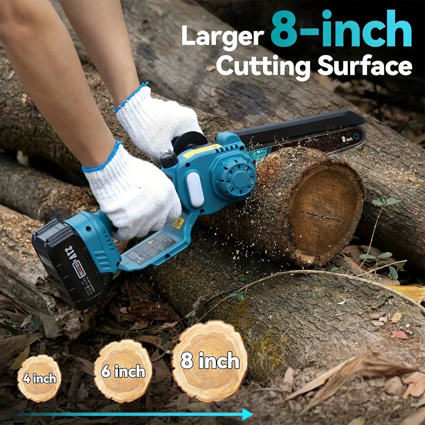 Kettingzaag – Snoeizaag – Takkenzaag – Mini Kettingzaag – Accu Kettingzaag – 800W Brushless Motor – Verstelbare Steel 20 cm