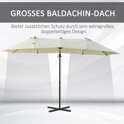 Dubbele Parasol – Tuinparasol – XL Parasol – Terrasparasol – Zonwering – Met Zwengel – Metalen Frame – Groot Schaduwoppervlak 440x270x250 cm – UV Bescherming