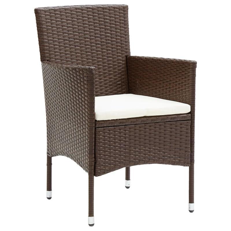 Tuinset 3-delig – Tuinmeubelset – Bistroset – Loungeset – Balkonset – Poly Rattan – Weerbestendig – Compact & Lichtgewicht – Bruin