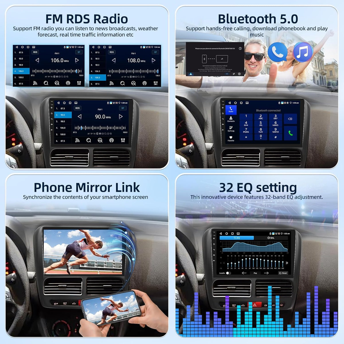 [4G+64G] Android Car Radio for Fiat Doblo 2010-2015/Opel Combo 2011-2018 with Wireless Carplay & Android Auto, 9 inch IPS Touch Screen Car Stereo with GPS, WiFi, 32EQ, Bluetooth 5.0, FM/RDS Radio