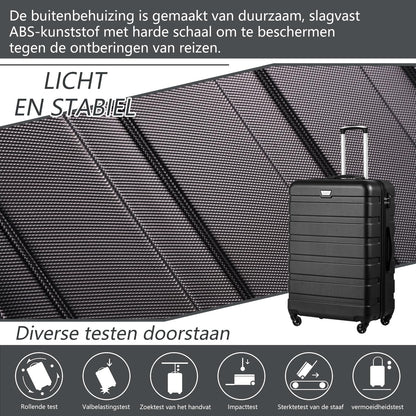 COOLIFE Reiskoffer hardshell koffer Grote Inchecken Koffer Bagage Lichtgewicht Reiskoffer Handbagage Koffer incl. TSA-slot trolley bagage rolkoffer 4 wielen ABS harde schaal (Appelgroen, 77cm-93L)