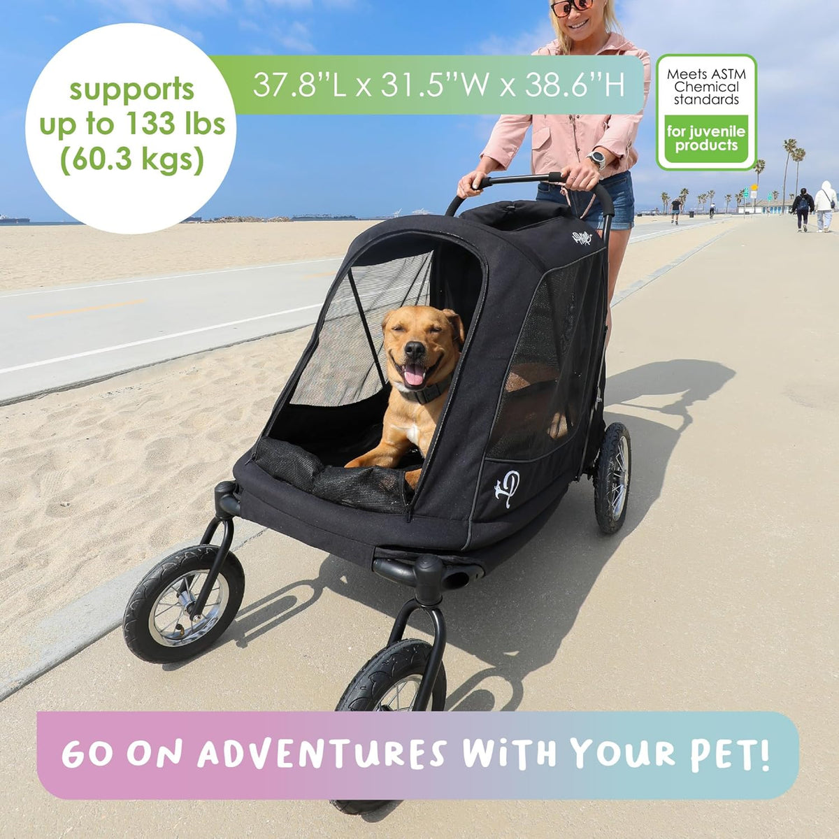 Apollo 3-in-1 wandelwagen voor huisdieren | hondenbuggy | hondenkinderwagen | hondenkinderwagen | hondenwielen | lichtgewicht afneembare opvouwbare draagbare huisdierendragers tas jogger voor
