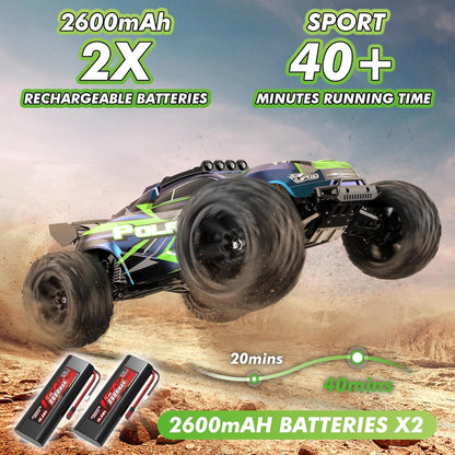 <font dir="auto" style="vertical-align: inherit;"><font dir="auto" style="vertical-align: inherit;">        1:10 Large RC Car Approx. 46cm – Fast Rear-Wheel Drive 2WD Offroad RC Truck 45km/h with LED Lights, Remote Controlled Car with 2x 2600mAh Battery,