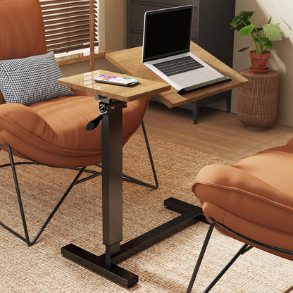 FATIVO Onderhoudshulp, bedtafel, computertafel, in hoogte verstelbaar, draaibaar, met wieltjes, 75,5 x 40 cm