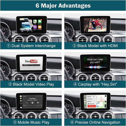 Ninetom Draadloze Carplay Retrofit Kit Decoder voor 2015-2018 Mercedes Benz C GLC CLA GLA Klasse W205 met NTG5.0 Systeem, Ondersteunt Android Auto, Mirrorlink, Achteruitrijcamera