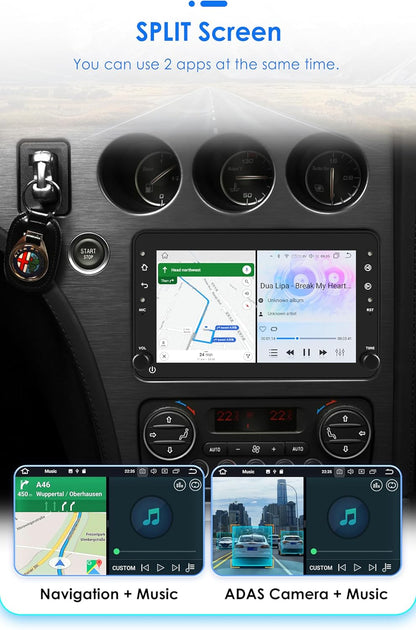 Hizpo Android 13 autoradio compatibel met Alfa Romeo 159 Alfa Romeo Spider Alfa Romeo Brera, 7-inch touchscreen, met CarPlay Android automatische Bluetooth 4G LTE RDS DSP