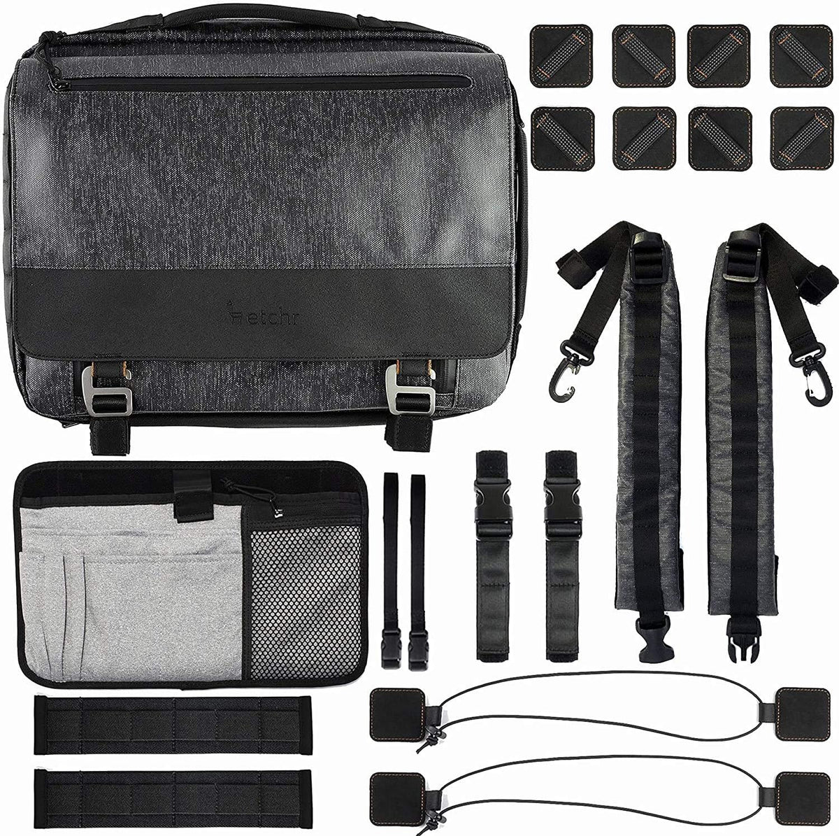 ETCHR Art Portfolio Case Folder Weerbestendig veld Supply Bag Multifunctioneel Tool Art Satchel Draagbare Tekentafel Draagtas Schouder- en Interne Riemen voor Tekenen, Schetsen & Schilderen, Zwart,