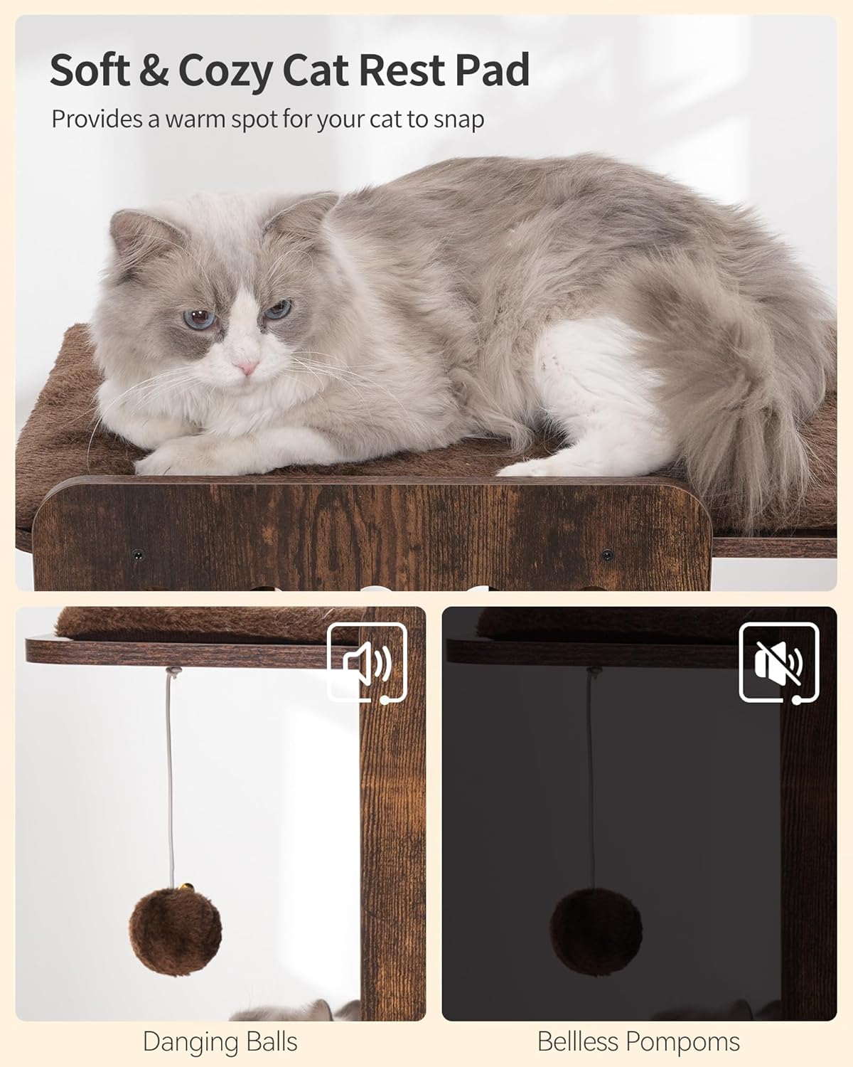Krabpaal – Kattenboom – Kattenmeubel – Kattentoren – Krabmeubel – 147 cm Hoog – Natuurlijk Sisal Krabvlak