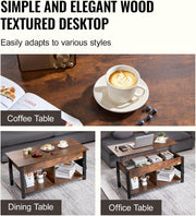 Koffietafel - Table - Coffe table - Living Room Table - Lift Top salontafel - tafel met extra opbergruimte - omklapbare salontafel voor de woonkamer - 41.7in - Bruin - 47.51lbs