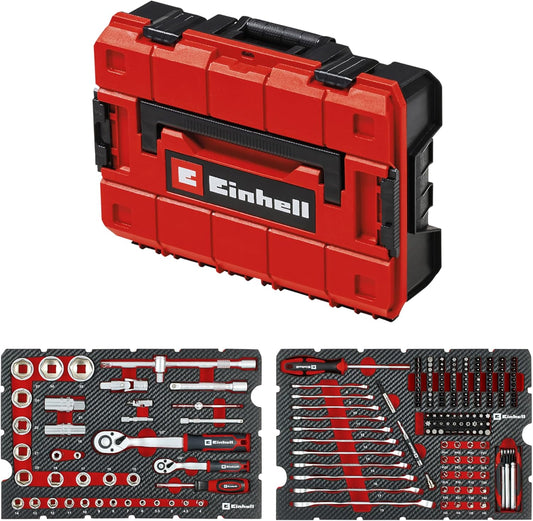 Einhell mechanische gereedschapskoffer, e-case, 201-delig (multifunctioneel, set, steeksleutels, e-case-systeem)