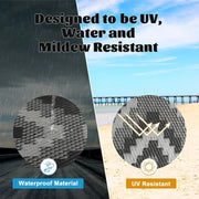 Buiten Vloerkleed - Buitenkleden - Buitentapijt - Opvouwbaar - UV-bestendig - Waterdicht - Buitenmatten - voor Buiten - Balkon - Strand - Picknick -Terras - Rechthoekig - 240 x 300 cm - Zwart/Grijs