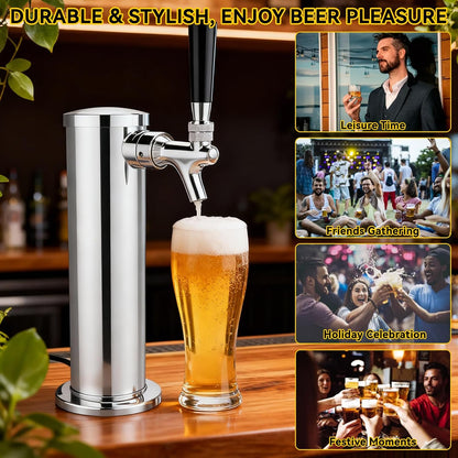 Enkele Kraan Tapbier Toren, RVS Bier Toren Kraan Dispenser Kegerator Toren Kit Voor Thuis Brouwen