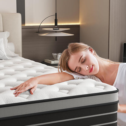 Matras 140 x 200 cm boxspring hardheid H3, geschikt voor kinderen en volwassenen, Öko-Tex gecertificeerd, ergonomisch matras met 7 zones, hoogte 20 cm
