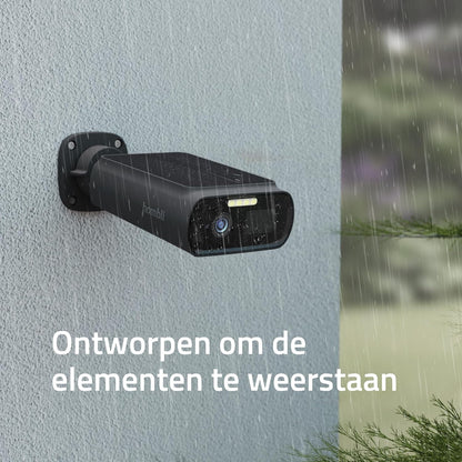 Hombli Zonnecamera 2K QHD – Milieuvriendelijke Oplaadbare Beveiligingscamera op Zonne-energie met Flexibele Bevestiging, Alarm & Schijnwerper – Infrarood & Kleurennachtzicht, Bewegingsdetectie, IP66