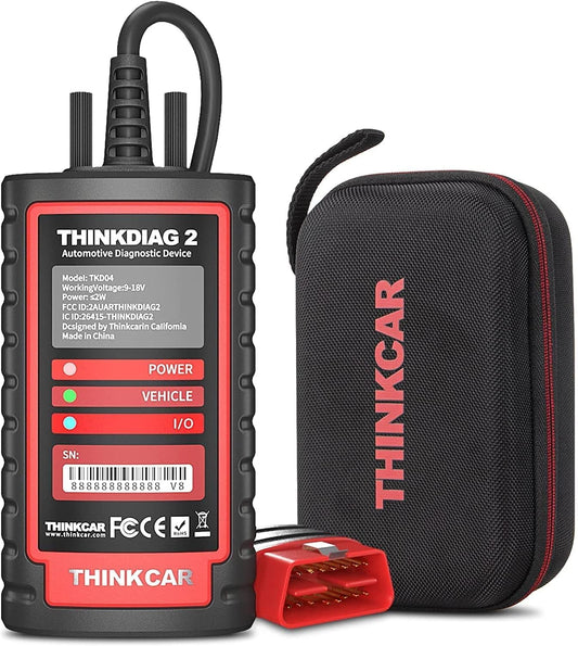thinkcar ThinkDiag 2 OBD2 diagnosekoffer, Franse diagnosefuncties met 15 resets voor complete systemen, OBD2-autodiagnose, Bluetooth 5.0 ondersteuning CAN-FD-protocol