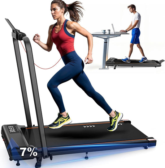 Elektrische Loopband – Treadmill – Walking Pad – Fitnessmachine – Hardloopband – 2,5 PK Motor – 7% Hellingshoek – Snelheid tot 12 km/u - QUORE
