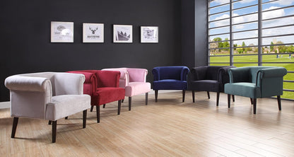 Velvet Fauteuil – Armstoel – Zitstoel – Lounge Stoel – Velours Stoel – Fluweelzachte Bekleding – Massief Houten Wengé Poten