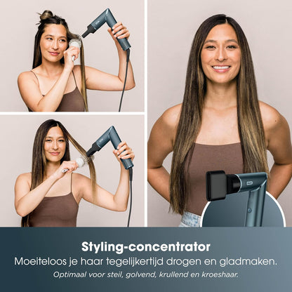 Shark FlexStyle 5-in-1 Air Styler & Hair Dryer, Auto-Wrap Curlers, FrizzFighter Finishing Tool, Oval Brush, Concentrator, Clips & Storage Bag, No Heat Damage HD456TLEU