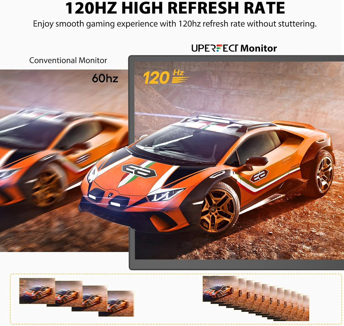 UPERFECT Draagbaar touchscreen, 18,5 inch, 120 Hz, draagbaar, touchscreen, 1920 × 1080 FHD IPS USB C & Mini HDMI, ultradunne verbinding, tweede scherm voor computer/telefoon/gameconsole, VESA