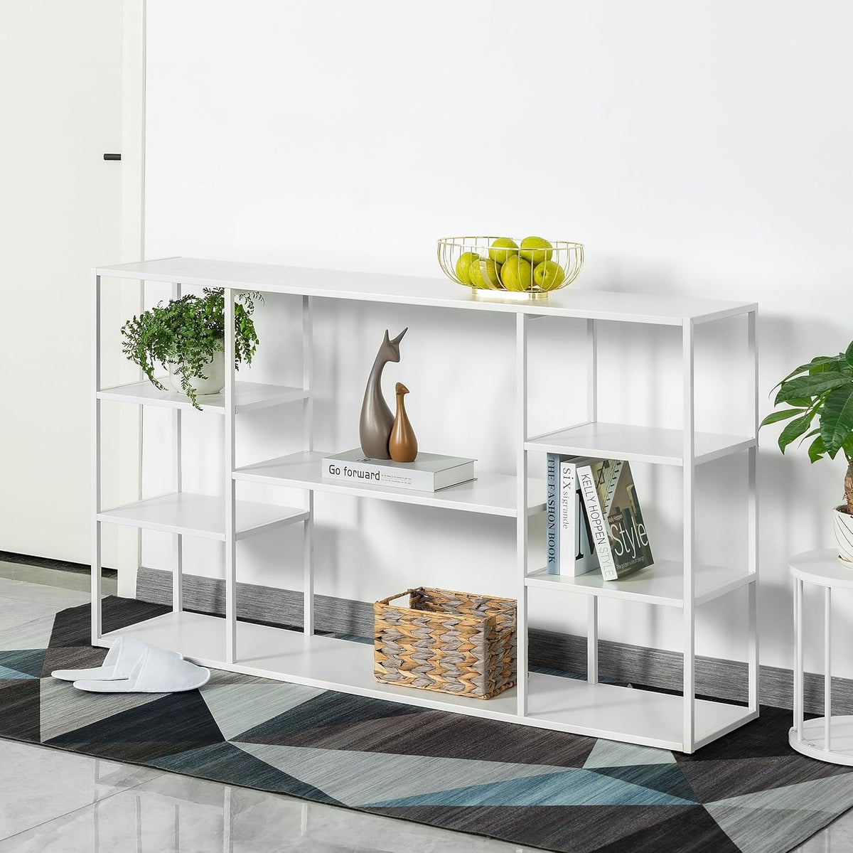 HDANI Consoletafel 140 cm, modern ingangsmeubel, ingangsconsole, robuust en stabiel frame, verstelbare poten, voor woonkamer, hal, voordeur, 140 x 30 x 80 cm, wit