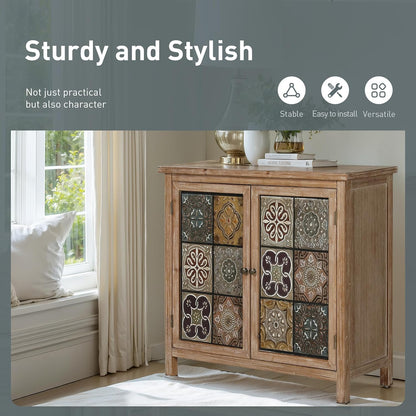 ALPHA HOME Sideboard with 2 Compartments, Multifunctional Cabinet, Kitchen Cupboard, Side Cabinet with Double Doors, Garden Cabinet, File Cabinet, Hallway Cabinet, Storage Cabinet, 36 x 89 x 84 cm