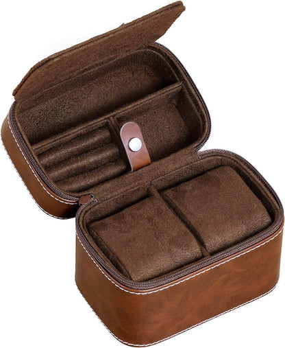 Horlogedoos – Horlogebox – Horloge Opbergdoos – Watch Box – Sieradendoos – 6 Vakken – Massief Hout Met Leerafwerking – Glazen Deksel Met Valet Lade