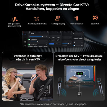 ATOTOEXCEL V10 7" QLED Android Autoradio 2 DIN, Karaoke in de Auto, Ingebouwde 4G LTE, Wi‑Fi, axpt HD Bluetooth, Draadloze CarPlay & Draadloze Android Auto