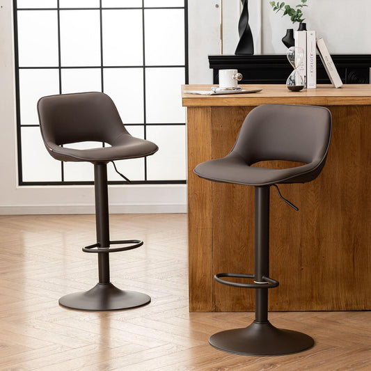 Barkrukken – Barkruk – Kruk – Barstoel – Barstoelen – Verstelbaar & Draaibaar – Ergonomisch Comfort – Set van 2 Bruin