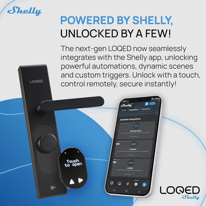 LOQED Touch Smart Lock Deurslot, zwart, elektronisch deurslot, voordeur, 256 bit encryptie, Smart Home huisdeurslot + smartphone-app, slim deurslot, elektrisch