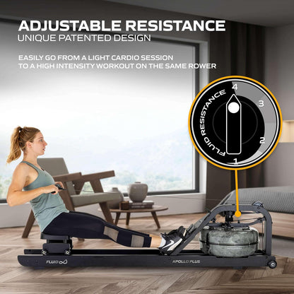 First Degree Fitness Apollo Plus Rowing Machine - Black - QUORE
