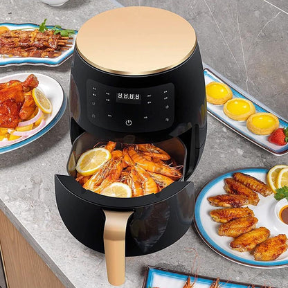 Hot air fryer - Airfryer - Hot air circulation cooker - Smart Touch AirFryer - 4.5L- 1400W - Intelligent Deep Air Fryer - Black