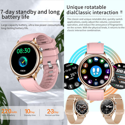 Smartwatch Dames met Bellen/Kiezen via Bluetooth, Smart Watch voor Dames, Slaapmonitor Menstruatie volgen, Calorie Stappenteller Stopwatch Smart Activity-Armband voor Android iOS (Goud)