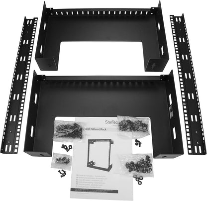 StarTech.com 2 Post 12U Heavy-Duty Wandmonteerbare Server Rack, 19" Open Frame Netwerk Rack, 30cm Diep, Data Rack voor IT/AV/Patchpaneel/Computer Apparatuur (RK12WALLO)